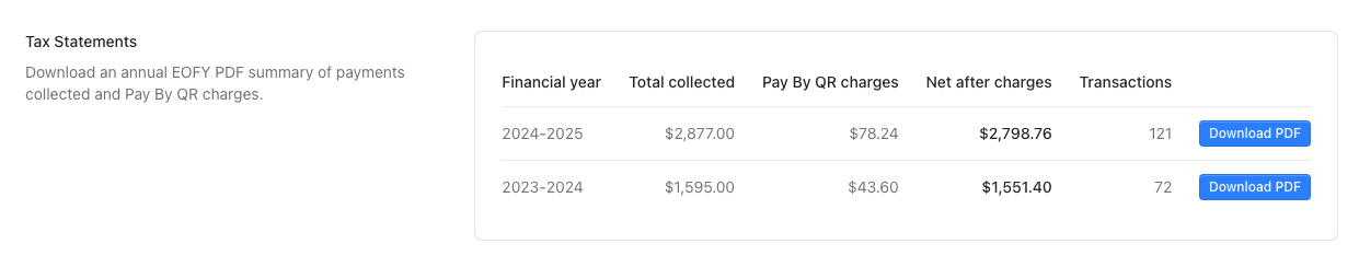 Download an annual tax statement for your records